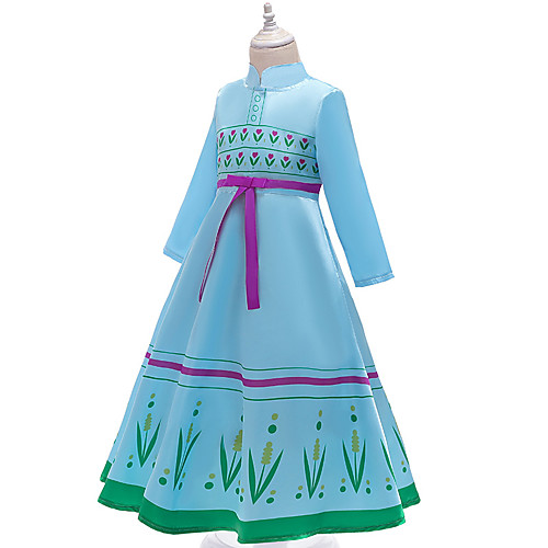 

Princess Anna Cosplay Costume Costume Girls' Movie Cosplay Vacation Christmas Green Light Blue Dress Christmas Halloween Masquerade Polyester / Cotton