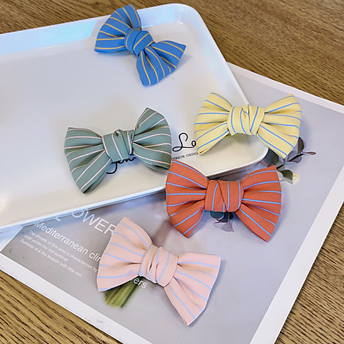 

Children's Cute Striped Hairpin Girls Bow Hair Accessories Broken Bangs hairpin2Pcs