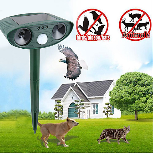 

Outdoor Solar Ultrasonic Animal Chaser Garden Use Flashing Fox Bats Birds Dogs Cats Repeller Repellent