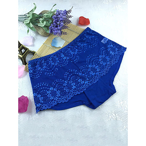 

Women's Lace Brief Micro-elastic Low Waist 1 PC Light Blue One-Size