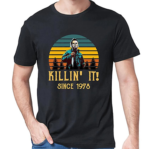 

Men's Unisex Tee T shirt Hot Stamping Graphic Prints Human Letter Plus Size Print Short Sleeve Casual Tops Cotton Basic Designer Big and Tall Black