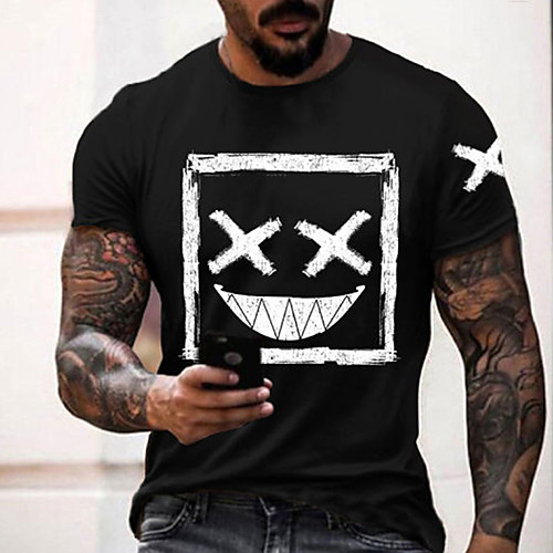 

Men's Unisex Tee T shirt Hot Stamping Graphic Prints Ghost Plus Size Print Short Sleeve Casual Tops Cotton Basic Designer Big and Tall Round Neck Wine Black / Summer