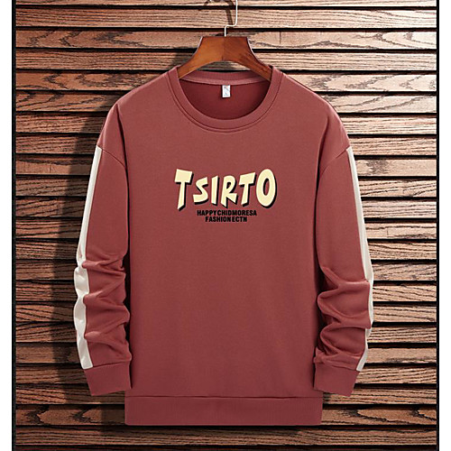 

Men's Pullover Sweatshirt Letter Round Neck Casual Hoodies Sweatshirts Long Sleeve Blue White Black
