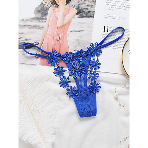 

Women's Print G-strings & Thongs Panties Micro-elastic Low Waist 1 PC Blue One-Size