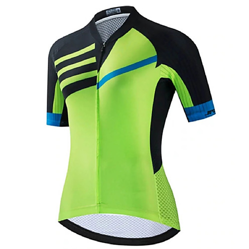 

21Grams Women's Short Sleeve Cycling Jersey Summer Spandex Polyester Black / Green Bike Jersey Top Mountain Bike MTB Road Bike Cycling Quick Dry Moisture Wicking Breathable Sports Clothing Apparel