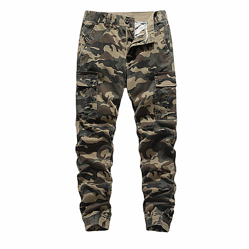 

Men's Cargo Chino Breathable Casual Daily Chinos Tactical Cargo Pants Solid Colored Full Length Khaki
