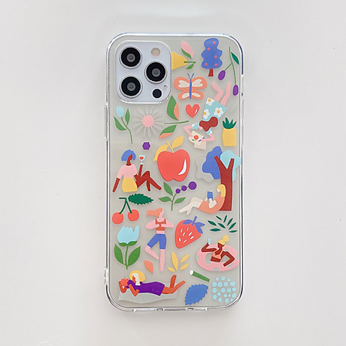 

Phone Case For Apple Back Cover iPhone 12 Pro Max 11 SE 2020 X XR XS Max 8 7 Shockproof Dustproof Graphic Transparent TPU