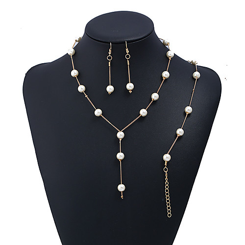 

jewelry set sweet ol elegant pearl simple necklace earrings bracelet set