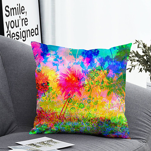 

1 Pc Polyester Pillow Cover Floral Geometric 3D Simple Square Zipper Traditional Classic