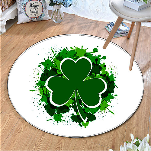 

Round 5mm Area Rugs Machine Made Polyster Non Skid Modern 3D