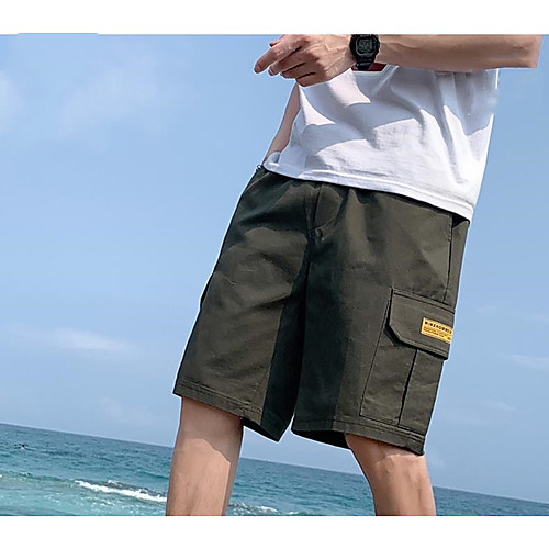 

Men's Shorts Cargo Chinos Shorts Pants Pattern Army Green Black Khaki
