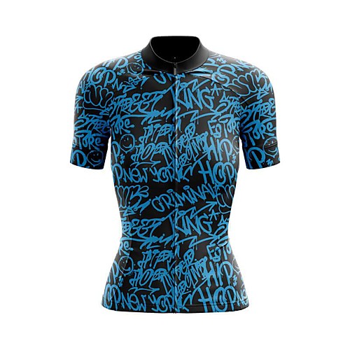 

21Grams Women's Short Sleeve Cycling Jersey Summer Spandex Blue / Black Bike Top Mountain Bike MTB Road Bike Cycling Sports Clothing Apparel / Stretchy / Athleisure