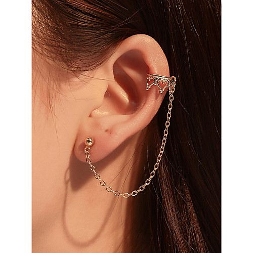 

Women's Girls' Ear Cuff Earrings Classic Birthday Cool Earrings Jewelry Rose Gold For Gift Vacation Festival 1pc