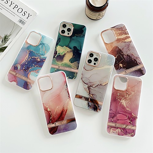 

Phone Case For Apple Back Cover iPhone 12 Pro Max 11 SE 2020 X XR XS Max 8 7 Shockproof Dustproof Transparent Marble TPU