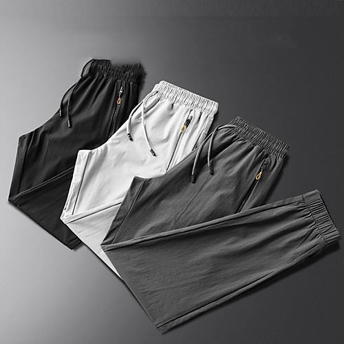 

Men's Stylish Sporty Casual / Sporty Breathable Soft Outdoor Casual Daily Sports Active Jogger Pants Trousers Pants Solid Color Full Length Drawstring Pocket Elastic Waist Light Grey Black Dark Gray