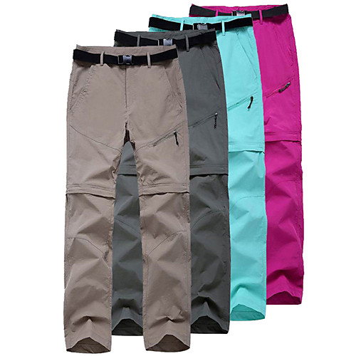 

Women's Convertible Pants / Zip Off Pants Hiking Pants Trousers Summer Outdoor Water Resistant Quick Dry Multi Pockets Lightweight Nylon 2 Zipper Pocket Pants / Trousers Bottoms Army Green Fuchsia