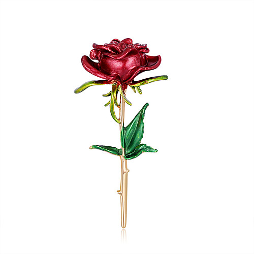

red flower brooch alloy dripping oil retro pin, women's flower brooch