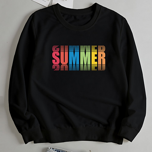 

Women's Unisex Pullover Sweatshirt Text Letter Print Casual Hot Stamping Casual Hoodies Sweatshirts Loose Yellow Light Grey White