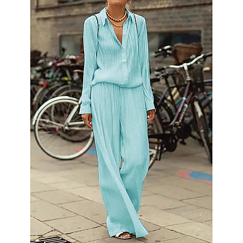 

Women's Work 2021 Black Sky Blue Beige Jumpsuit Solid Color