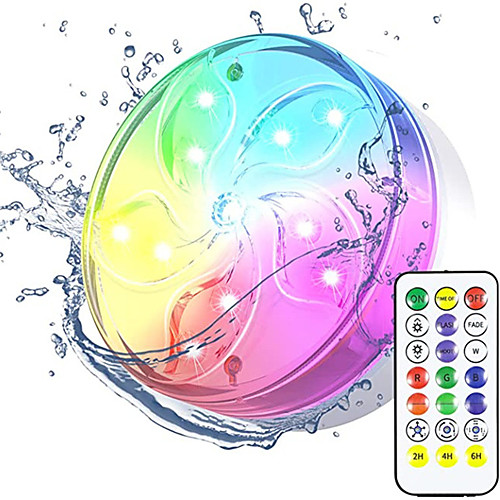 

Submersible Lights 11 LED Submersible Lamps Colorful Magnetic Suction Cup Swimming Pool Lights IP68 Waterproof RGB Remote Control Underwater Light