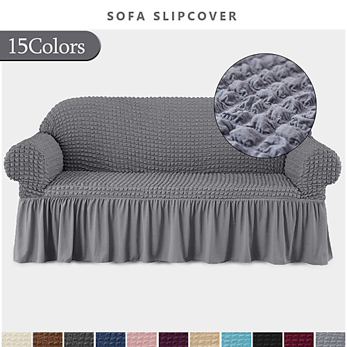 

Hot Sale Couch Cover European Style Sofa Cover with Skirt Stretch Sofa Slipcover for Living Room Elastic Couch Cover Furinture Protector Universal Fit for 1-4 Cushion Couch and L Shape SofaEasy