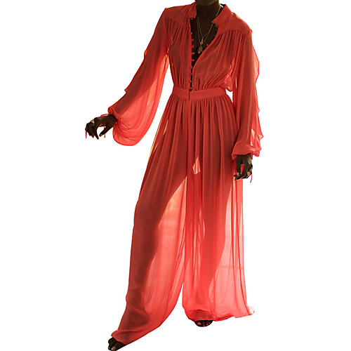 

Women's Ordinary Daily Wear Plunging Yellow Orange Jumpsuit Solid Colored