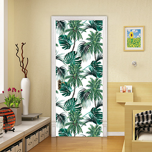 

2pcs Self-adhesive Creative Door Stickers Leaf Living Room Diy Decoration Home Waterproof Wall Stickers