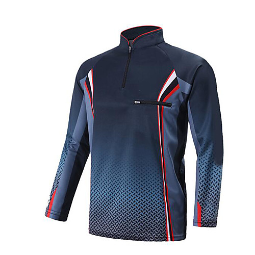 

CAWANFLY Men's Fishing Jacket Outdoor Long Sleeve UPF50 Quick Dry Waterproof Zipper Breathable UV Protection Jacket Top Autumn / Fall Spring Summer Athleisure Fishing Camping & Hiking Blue White