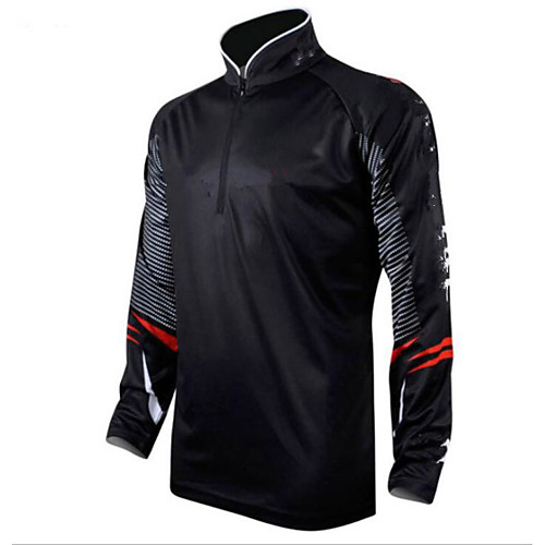 

CAWANFLY Men's Fishing Shirt Outdoor Long Sleeve UV Protection Quick Dry Waterproof Zipper Lightweight Breathable Top Autumn / Fall Spring Summer Fishing Camping & Hiking Outdoor Black