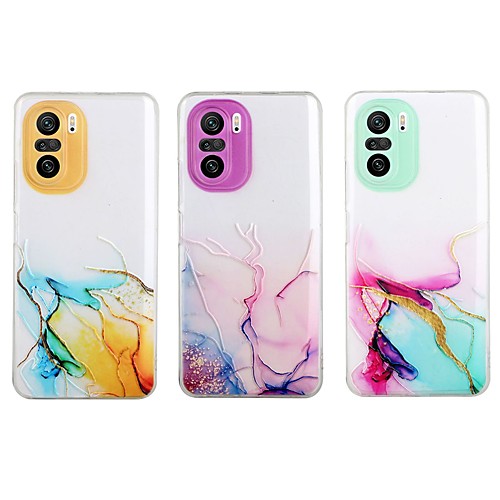 

Marble Clear Phone Case For Xiaomi Mi 11 Ultra Mi 11 Lite Mi Note 10 Lite Poco X3 NFC Poco X3 Pro Poco M3 Redmi K40 Pro Redmi Note 9 Pro Max Camera Lens Protection Shockproof Protective TPU Back Cover