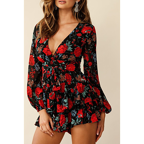 

Women's Casual 2021 White Blue Red Jumpsuit Print
