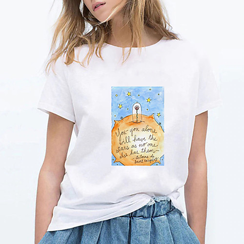 

Inspired by Little Prince Cosplay Anime Cartoon Polyester / Cotton Blend Print Harajuku Graphic Kawaii T-shirt For Women's / Men's