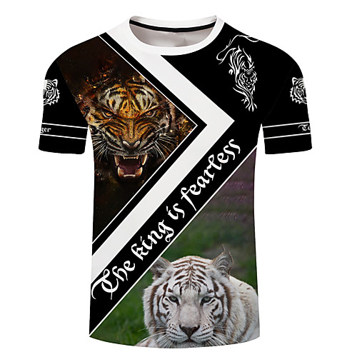 

Men's Unisex Tee T shirt Shirt 3D Print Graphic Prints Animal Plus Size 3D Print Short Sleeve Casual Tops Basic Designer Big and Tall A B C