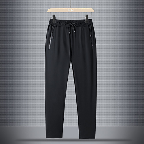 

Men's Simple Athletic Cycling Quick Dry Moisture Wicking Lightweight Breathable Soft Outdoor Sports Casual Sports Pants Chinos Pants Simple Solid Color Full Length Classic Zipper Pocket Elastic Waist