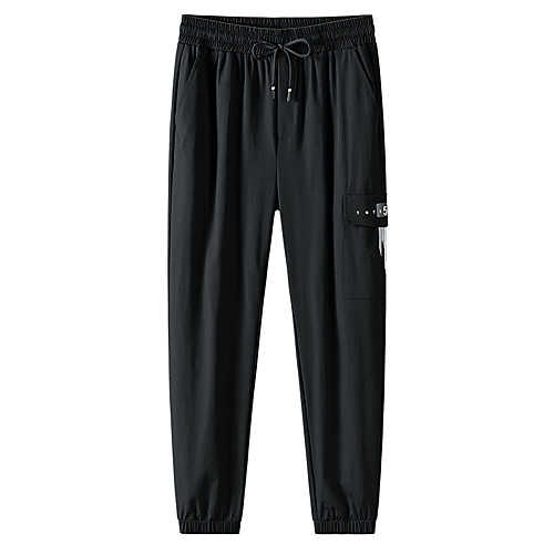 

Men's Chino Athletic Cycling Quick Dry Moisture Wicking Breathable Soft Outdoor Sports Casual Daily Chinos Capri shorts Pants Solid Colored Letter Ankle-Length Sporty Drawstring Pocket Elastic Waist