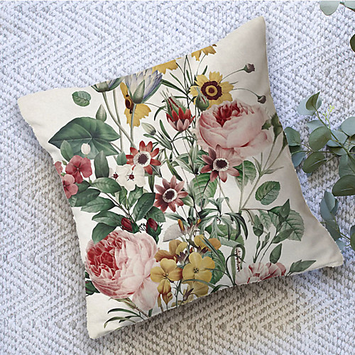 

Floral Double Side Cushion Cover 1PC Soft Decorative Square Throw Pillow Cover Cushion Case Pillowcase for Bedroom Livingroom Superior Quality Machine Washable Outdoor Cushion for Sofa Couch Bed Chair