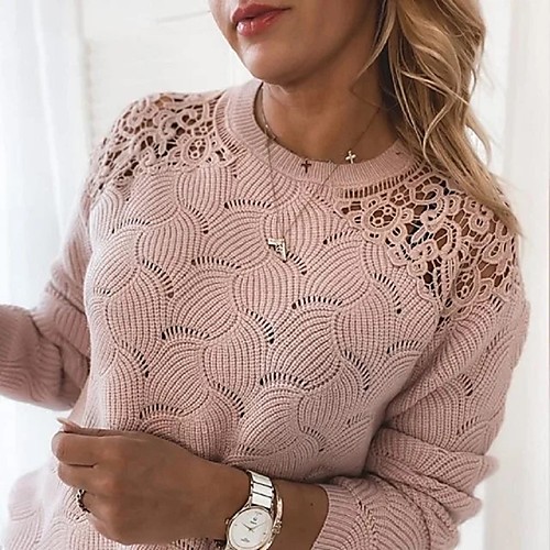 

Women's Solid Color Cardigan Long Sleeve Sweater Cardigans Round Neck Blushing Pink Apricot