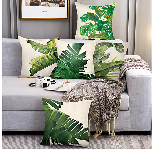 

Double Side Cushion Cover 5PCS Soft Decorative Square Throw Pillow Cover Cushion Case Pillowcase for Sofa Bedroom Superior Quality Machine Washable Outdoor Cushion for Sofa Couch Bed Chair