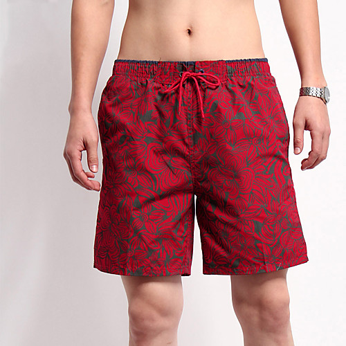 

Men's Sporty Casual / Sporty Breathable Soft Holiday Beach Shorts Swim Trucks Pants Graphic Short Drawstring Elastic Waist Deep Blue Red Black