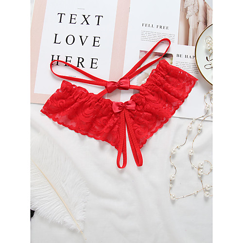

Women's Lace / Bow / Print Brief Micro-elastic Low Waist 1 PC Purple One-Size
