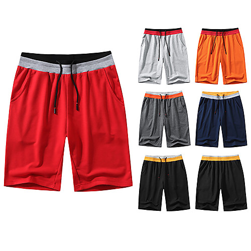 

Men's Shorts Chino Outdoor Sports Slim Casual Sports Chinos Shorts Bermuda shorts Pants Patchwork Knee Length Pocket Orange Light gray Black Dark Gray Red / Summer / Drawstring