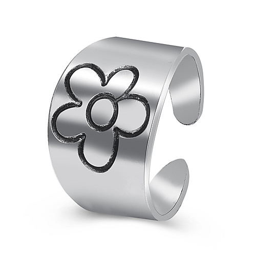 

Flower Ring Open Cuff Ring Classic Silver Alloy Daisy Stylish Simple European 1pc 8
