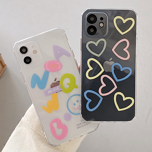 

Phone Case For Apple Back Cover iPhone 12 Pro Max 11 SE 2020 X XR XS Max 8 7 Shockproof Dustproof Cartoon Heart TPU