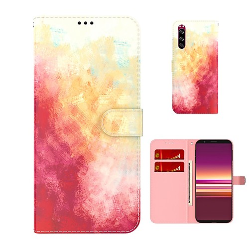 

Phone Case For Sony Full Body Case Sony Xperia 5 Xperia L4 Shockproof Dustproof Color Gradient PU Leather TPU