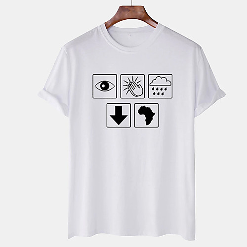 

Men's Unisex Tee T shirt Hot Stamping Graphic Prints Clouds Plus Size Print Short Sleeve Casual Tops Cotton Basic Designer Big and Tall White