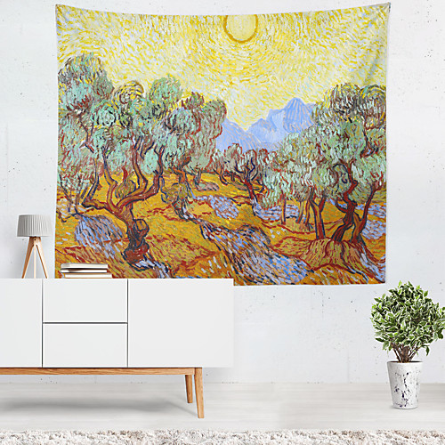 

Oil Painting Style Wall Tapestry Art Decor Blanket Curtain Hanging Home Bedroom Living Room Decoration Polyester