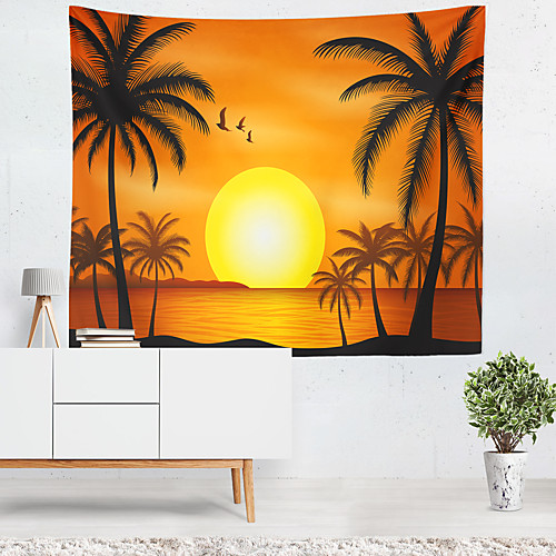 

Landscape Beach Wall Tapestry Art Decor Blanket Curtain Hanging Home Bedroom Living Room Decoration Polyester