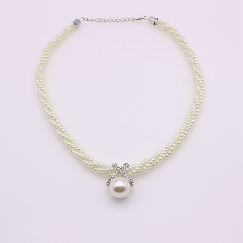 

Women's Necklace Imitation Pearl White 41 cm Necklace Jewelry For