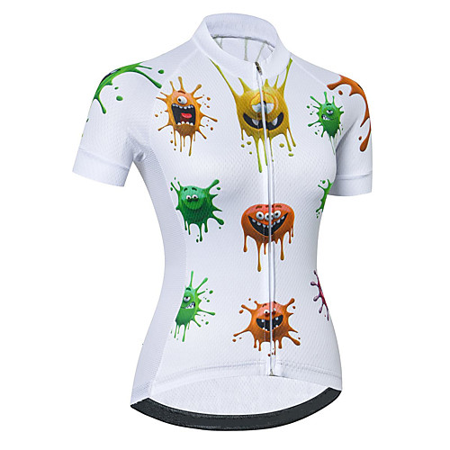 

21Grams Women's Short Sleeve Cycling Jersey Summer Spandex Polyester White Bike Jersey Top Mountain Bike MTB Road Bike Cycling Quick Dry Moisture Wicking Breathable Sports Clothing Apparel / Stretchy