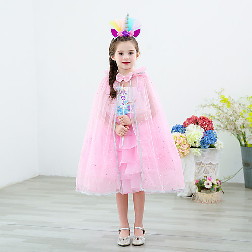 

Princess Cloak Kid's Girls' Cute Halloween Halloween Festival Christmas Halloween Children's Day Festival / Holiday Terylene Purple / Blue / Pink Easy Carnival Costumes Solid Color